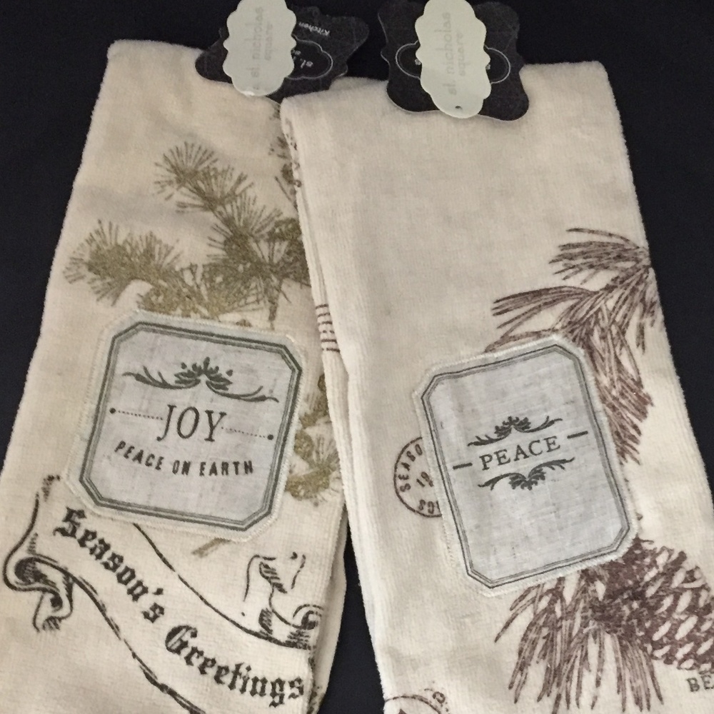 Kitchen Towel Set  “Peace” and “Joy" NWT
